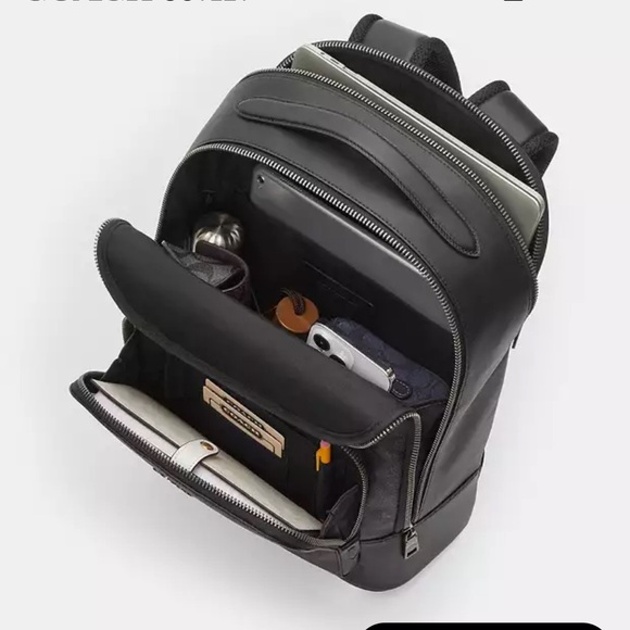 Coach Black Ethan Backpack in Signature Canvas - Picture 4 of 4